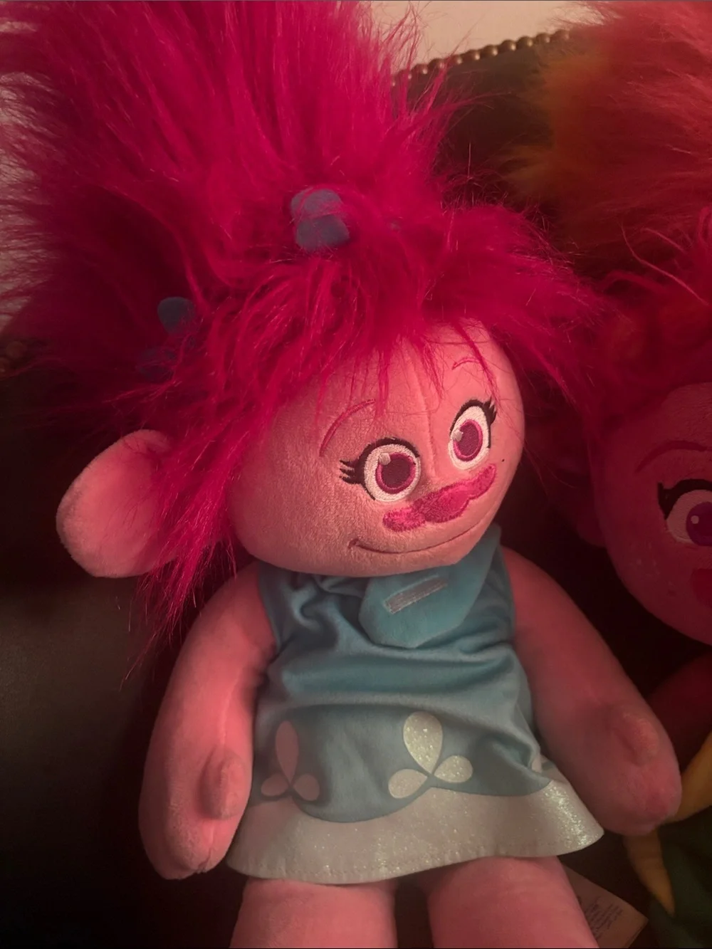 Trolls Pink Plush Duo with Bright Magenta & Multicolor Hair